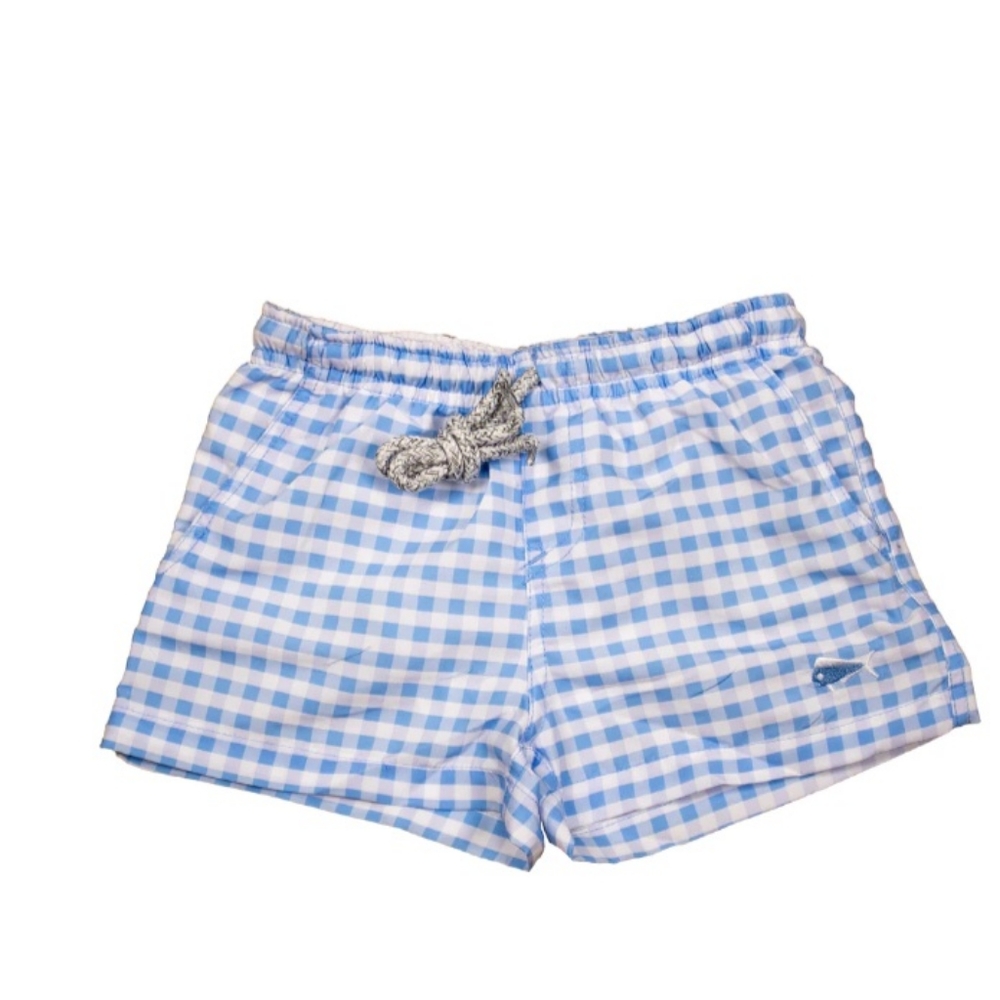 Souther Lure Boy's Youth & Toddler Gingham Swim - Sky Blue